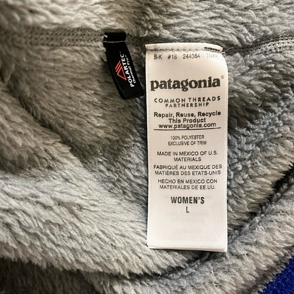 Patagonia Tailored Grey/Harvest Moon Blue Snap-T Fleece Pullover Size Large - Picture 7 of 8